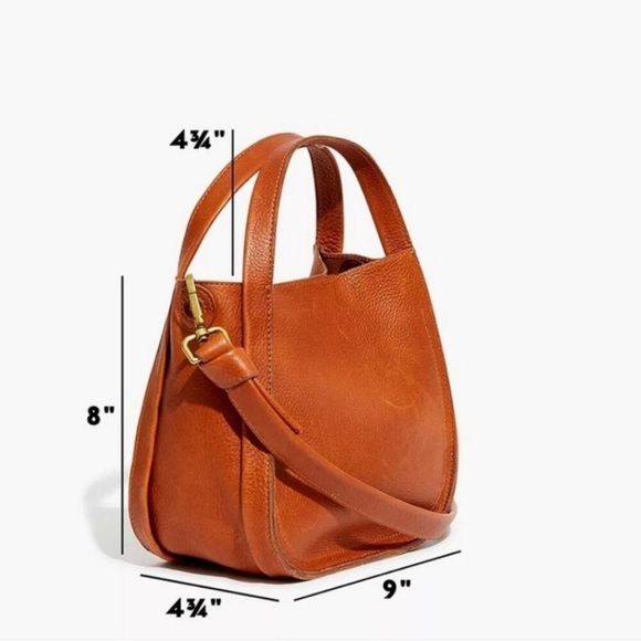 NWT Madewell The Sydney Crossbody Bag Leather Burnish Caramel - Picture 2 of 3